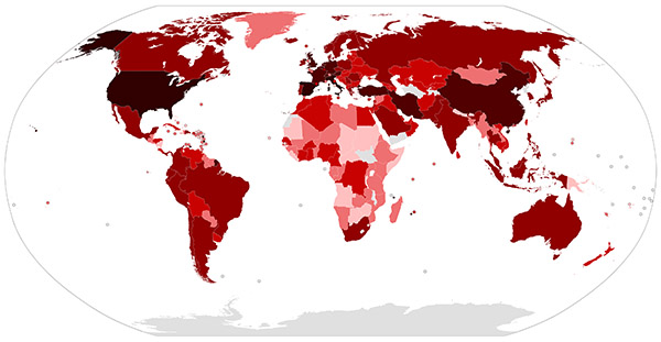 COVID-19 outbreak World map - 01.04.2020.