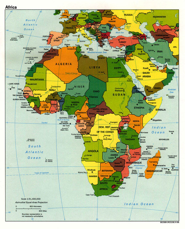 Detailed political map of Africa.