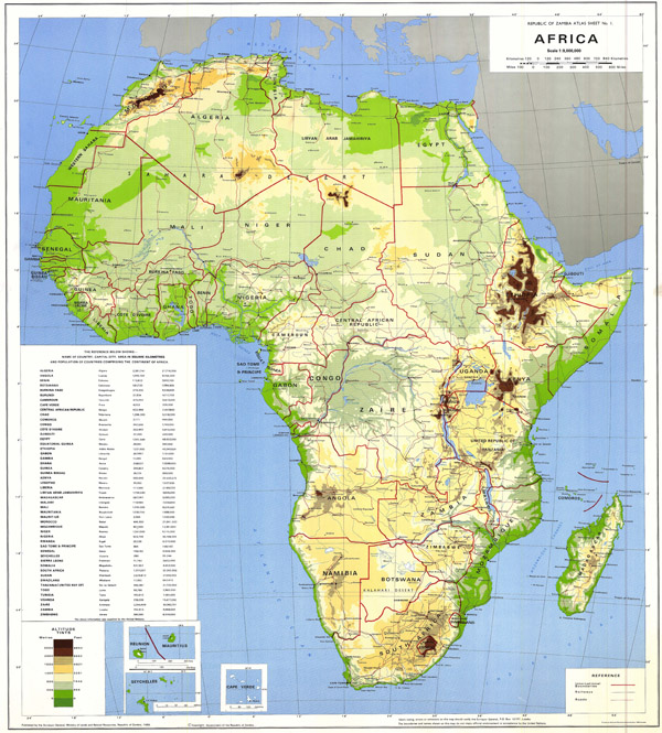 High resolution detailed physical and political map of Africa. Africa