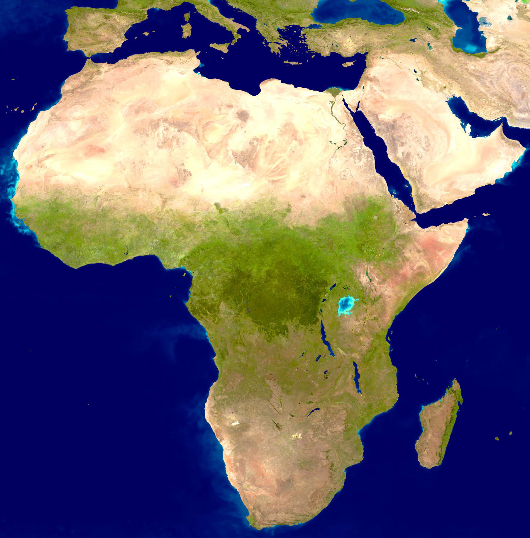 Large detailed satellite map of Africa. Africa large detailed satellite ...