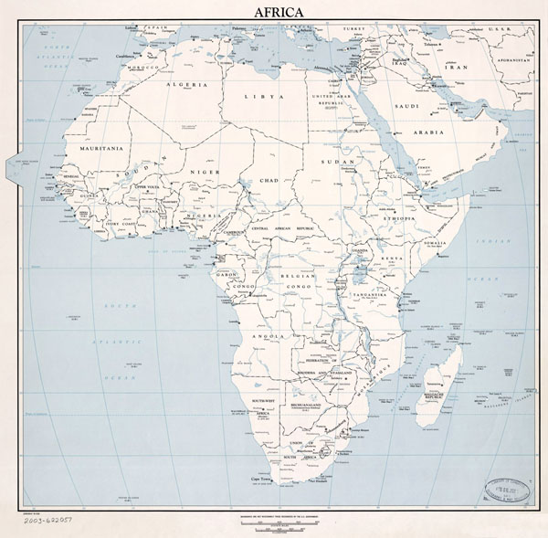 Large old political map of Africa - 1959.