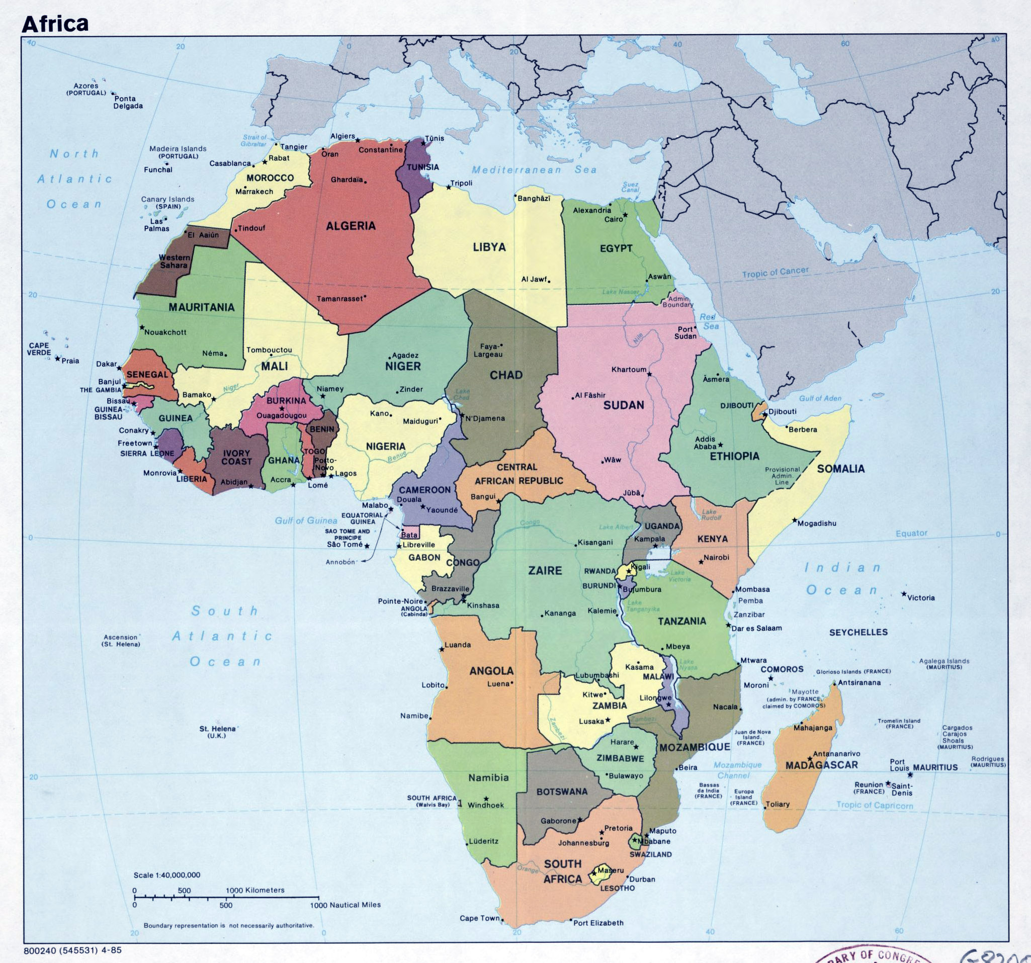 political map of africa