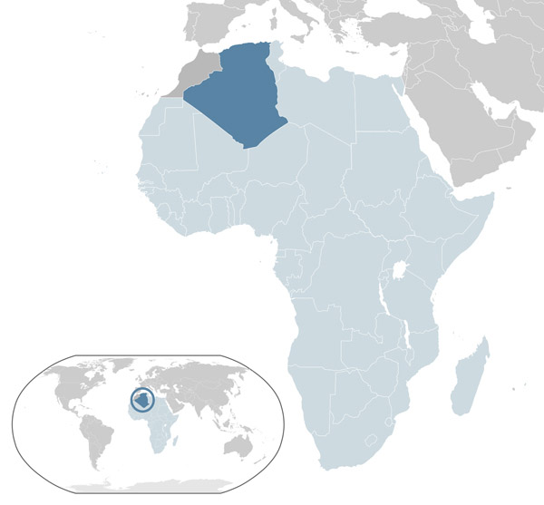 Algeria location map. Map of Algeria location.