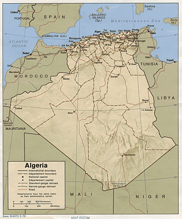 Detailed administrative map of Algeria. Algeria detailed administrative map.