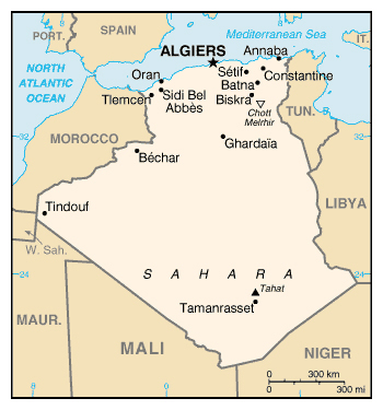 Map of Algeria. Algeria map.