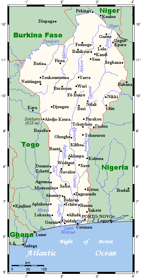 All cities of Benin on the map. All Benin cities on the map.