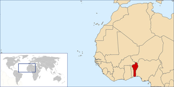 Benin location map. Map of Benin location.