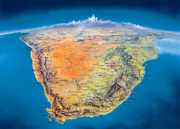 Southern Africa Panorama Map. Panorama Map of Southern Africa.