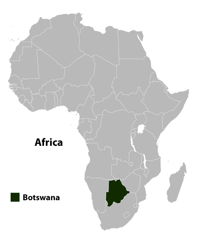 Botswana location map. Location map of Botswana.