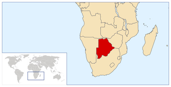 Detailed Botswana location map. Detailed location map of Botswana.