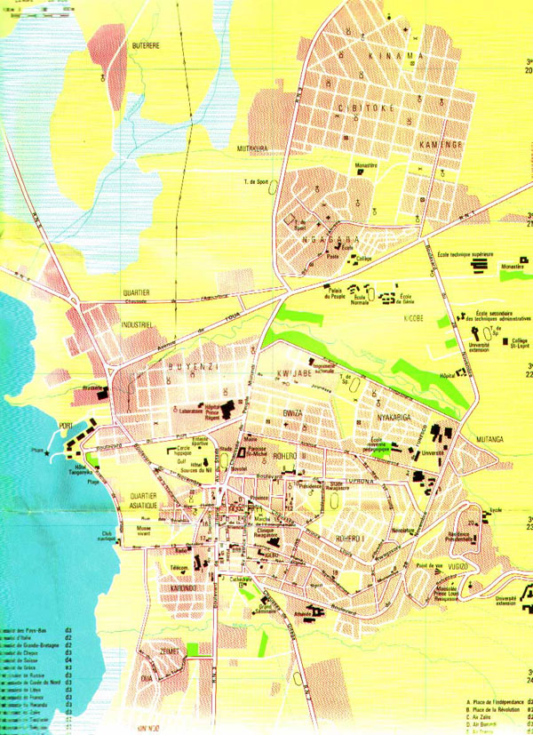 Detailed map of Bujumbura city. Bujumbura city detailed map.