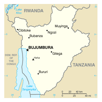 Map of Burundi. Burundi map.