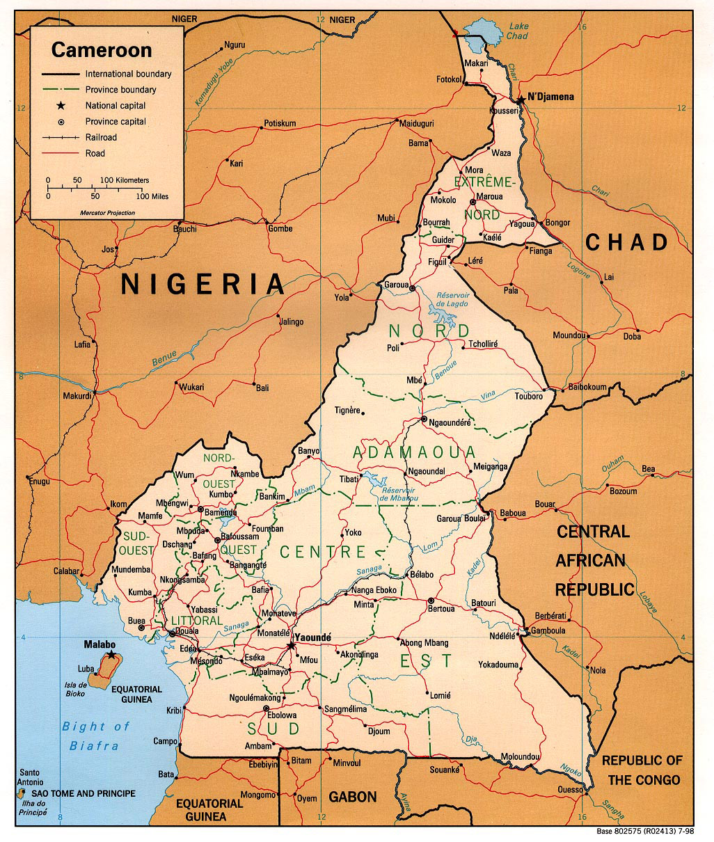 Detailed Political And Administrative Map Of Cameroon Cameroun Detailed Political And Administrative Map Of Cameroon Cameroun