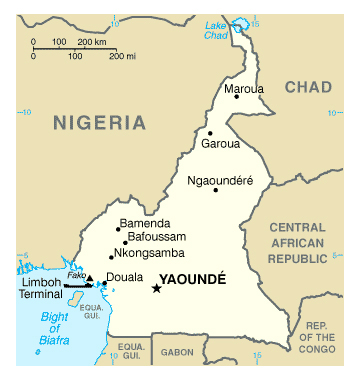 Map of Cameroon. Cameroun map.