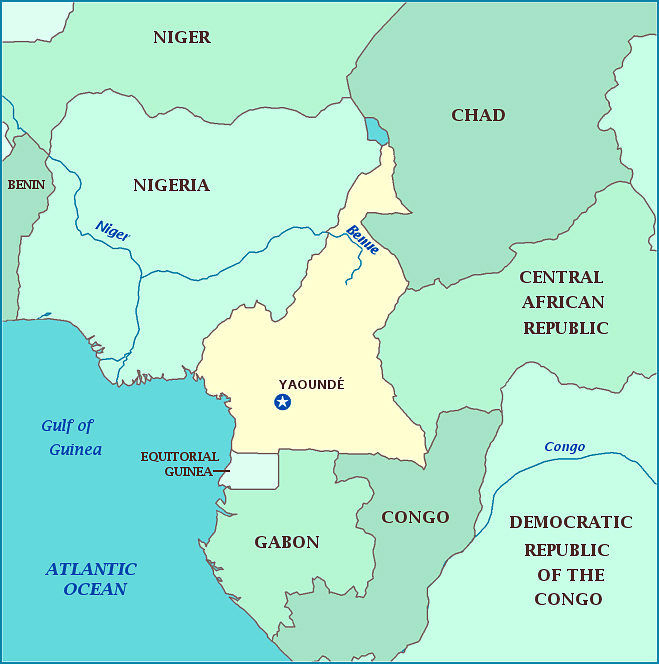 Political map of Cameroon. Cameroun political map.