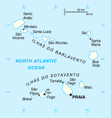 Map of Cape Verde. Cape Verde map.