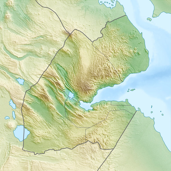 Large detailed Djibouti relief location map. Large detailed relief location map of Djibouti.