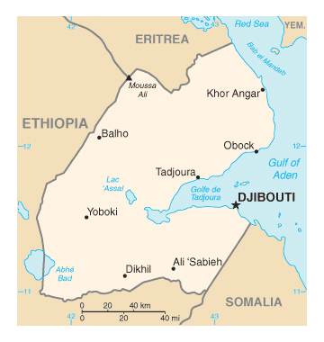 Map of Djibouti. Djibouti map.