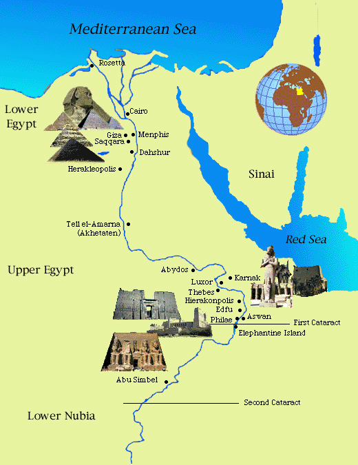 Detailed ancient map of Egypt. Egypt detailed ancient map.