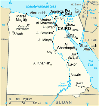 Egypt small map. Small map of Egypt.