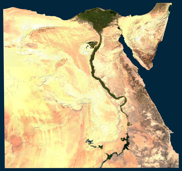 Large detailed Egypt satellite photo. Egypt large detailed satellite photo.