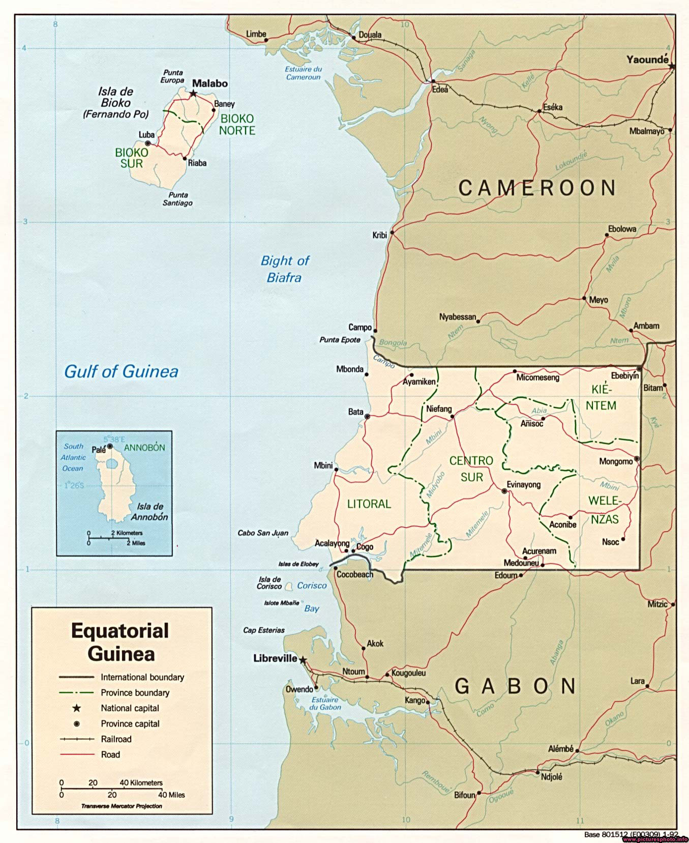 Large detailed political and administrative map of Equatorial Guinea
