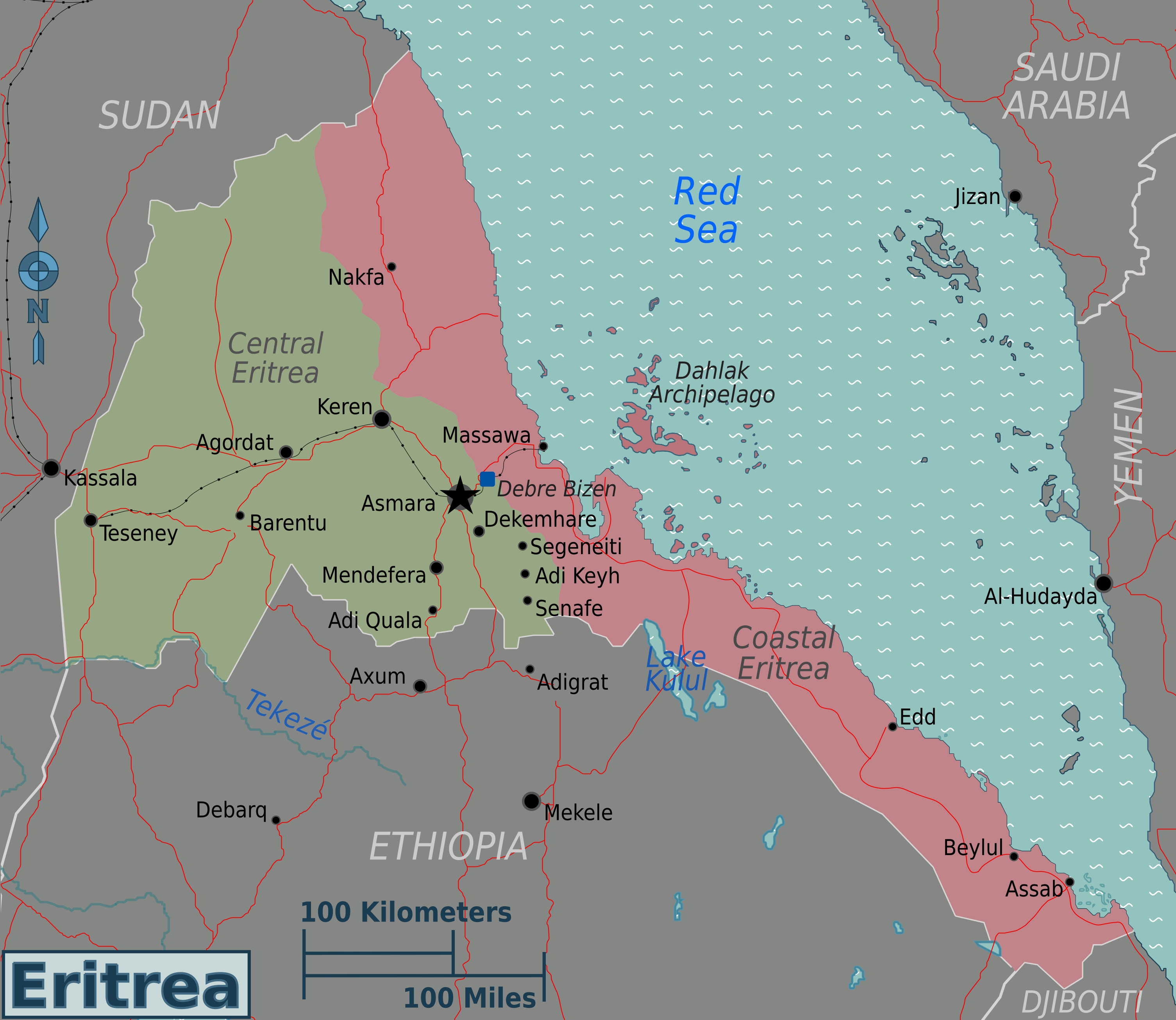 Political map of Eritrea. Eritrea political map | Vidiani.com | Maps of