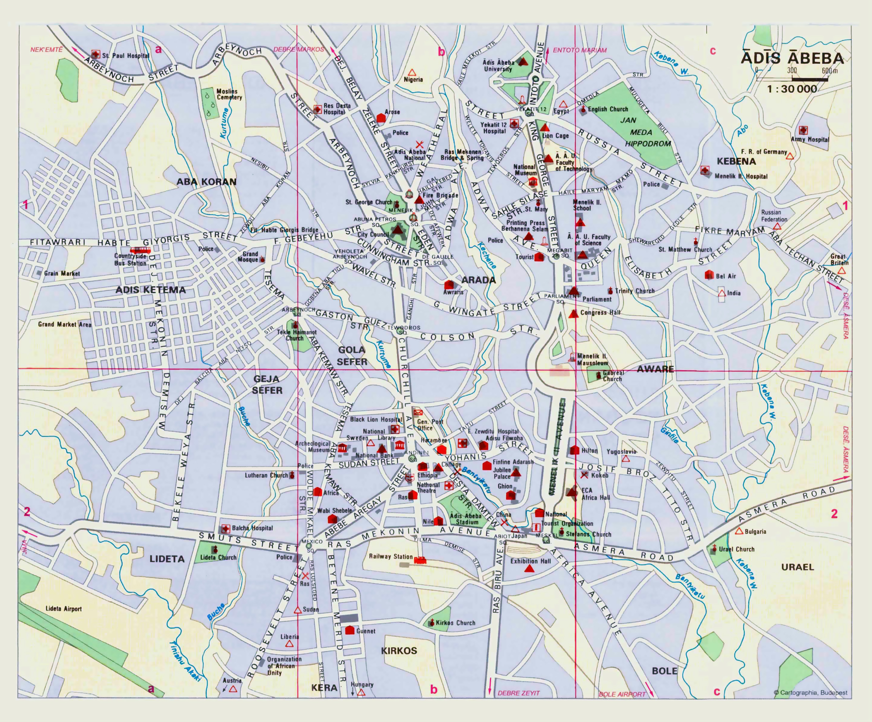 Large detailed roads map of Addis Ababa city. Addis Ababa city ...