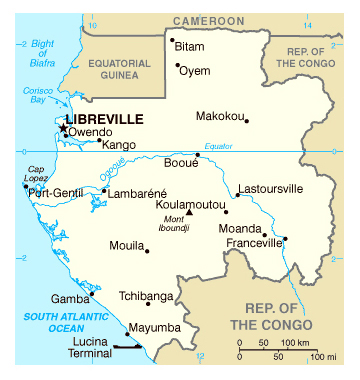 Map of Gabon. Gabon map.