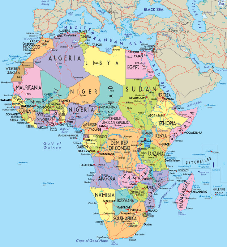 Africa political map. Political map of Africa.