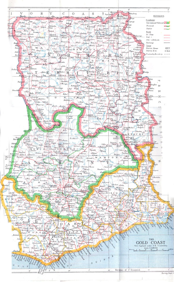 Large detailed map of Ghana 1946. Ghana large detailed map of 1946.