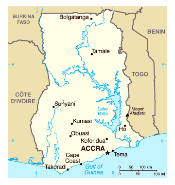 Map of Ghana. Ghana map.