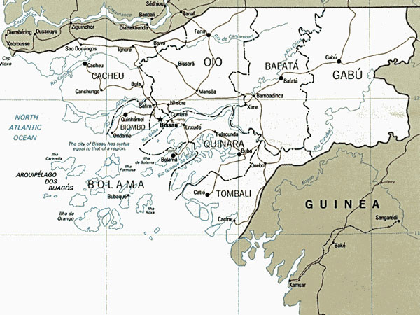 Guinea-Bissau map. Map of Guinea-Bissau.