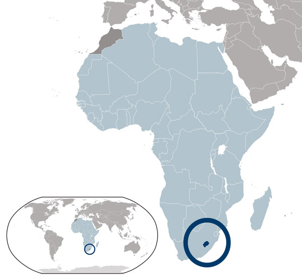 Lesotho detailed location map. Detailed location map of Lesotho.