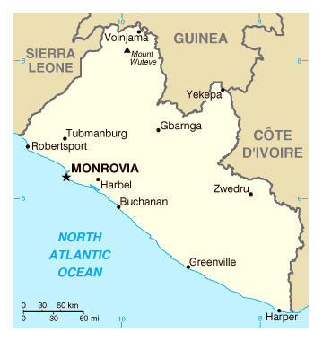 Map of Liberia. Liberia map.
