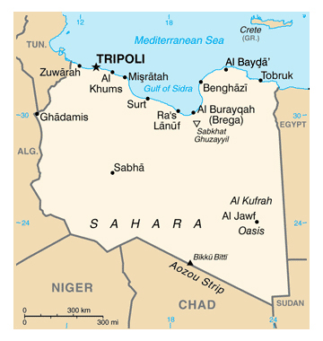 Map of Libya. Libya map.