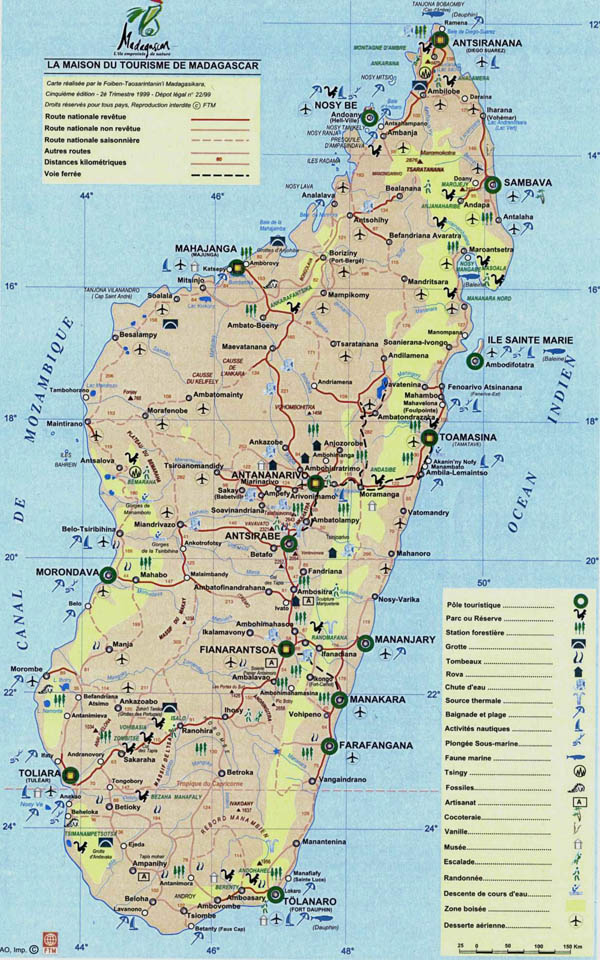 Detailed tourist map of Madagascar. Madagascar detailed tourist map.