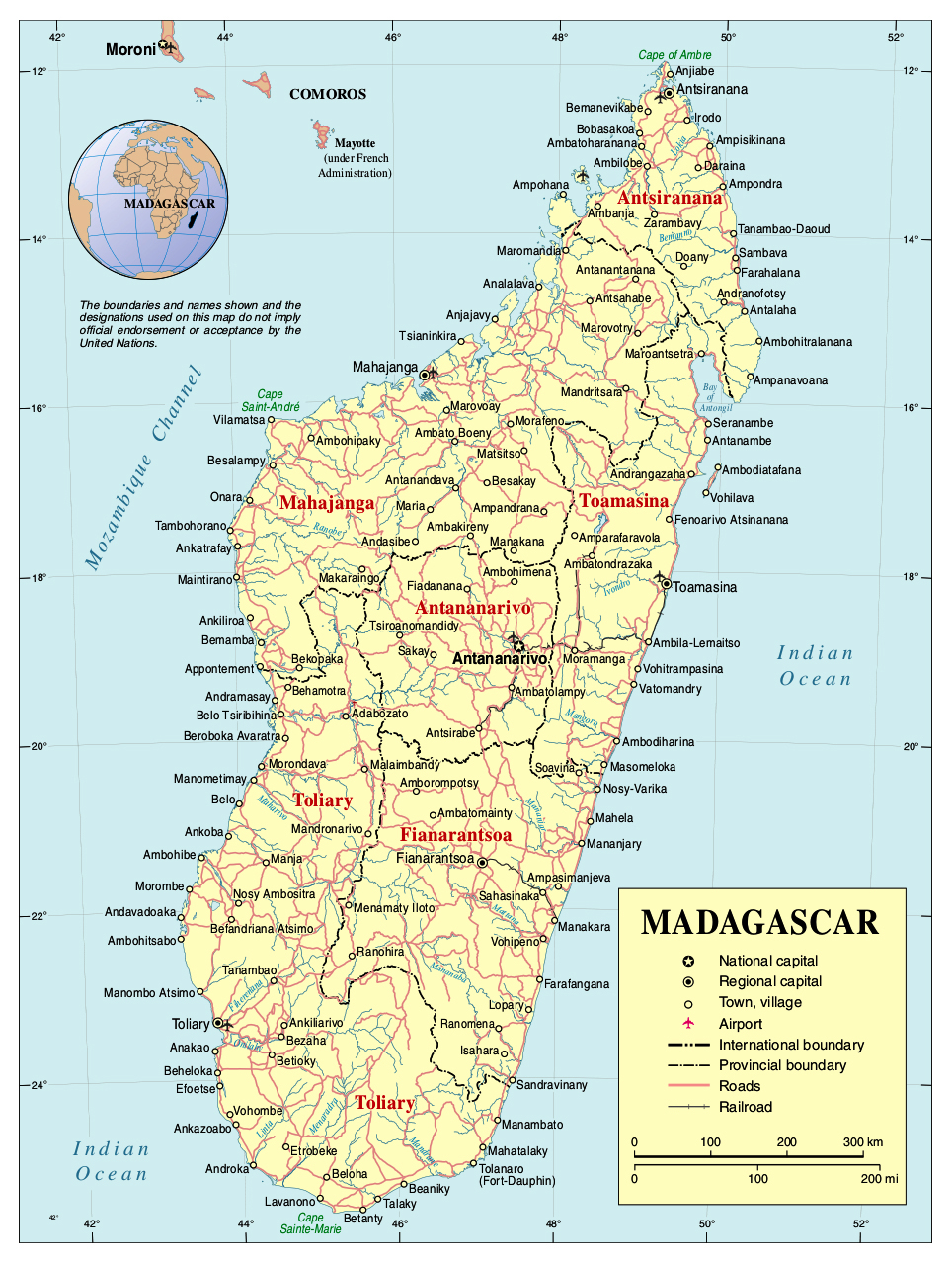 Full political map of Madagascar. Madagascar full political map