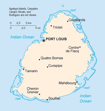 Map of Mauritius. Mauritius map.