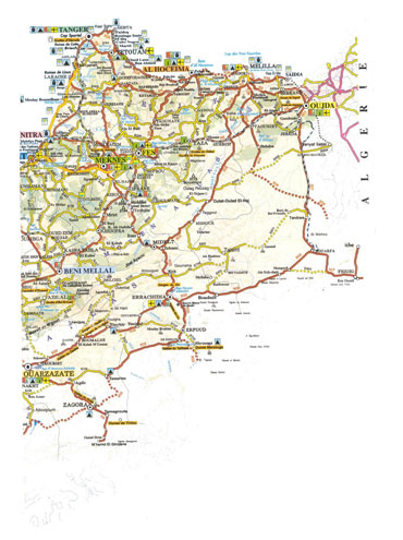 Morocco large detailed road map.