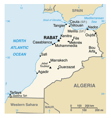 Map of Morocco. Morocco map.