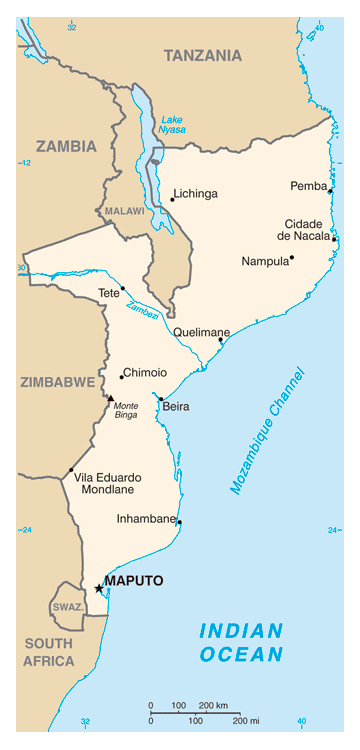 Map of Mozambique. Mozambique map. Map of Mozambique. Mozambique map.