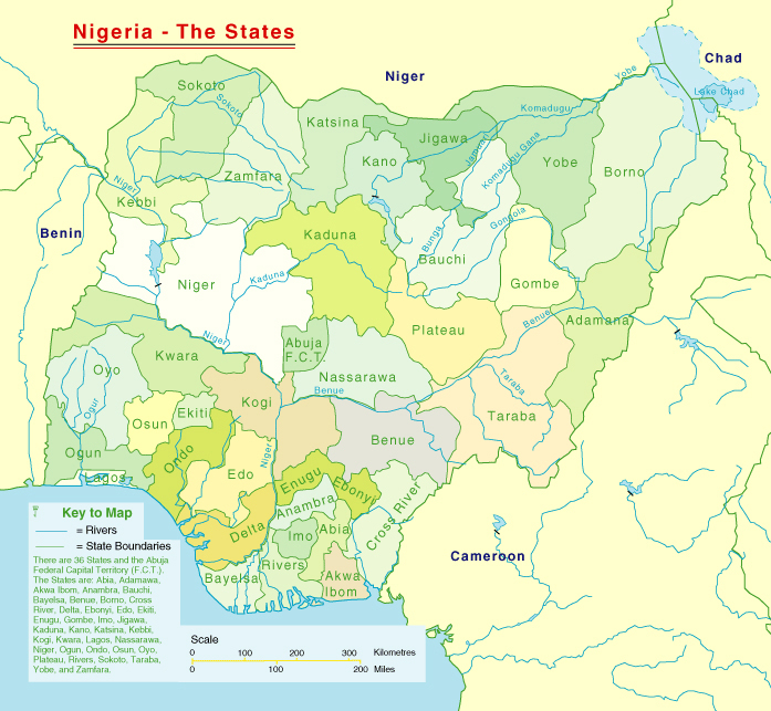 Detailed Nigeria states map. Nigeria detailed states map. Detailed Nigeria states map. Nigeria detailed states map.