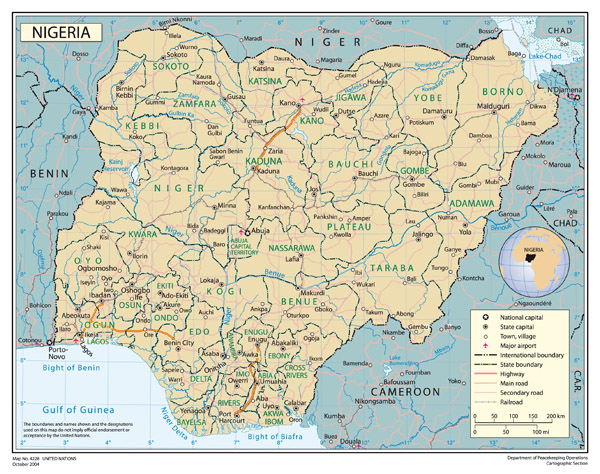 Full political map of Nigeria. Nigeria full political map.