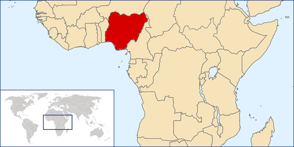 Nigeria detailed location map. Detailed location map of Nigeria.