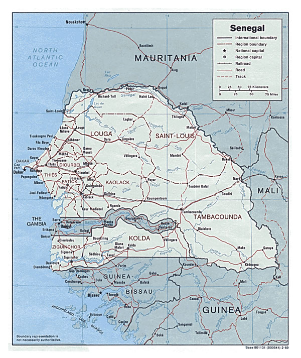 Detailed political map of Senegal. Senegal detailed political map.