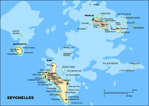 Detailed map of Seychelles. Seychelles detailed map.