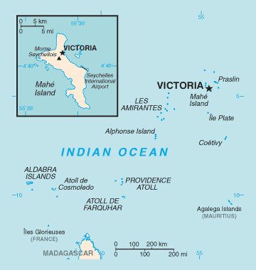 Map of Seychelles. Seychelles map.