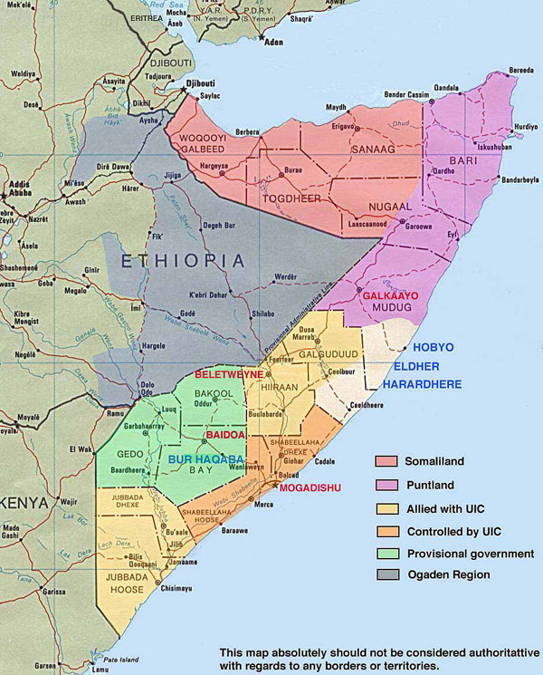 Large administrative map of Somalia. Somalia large administrative map.