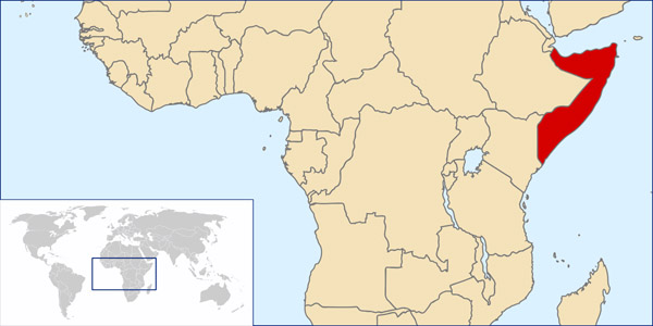 Somalia detailed location map. Detailed location map of Somalia.